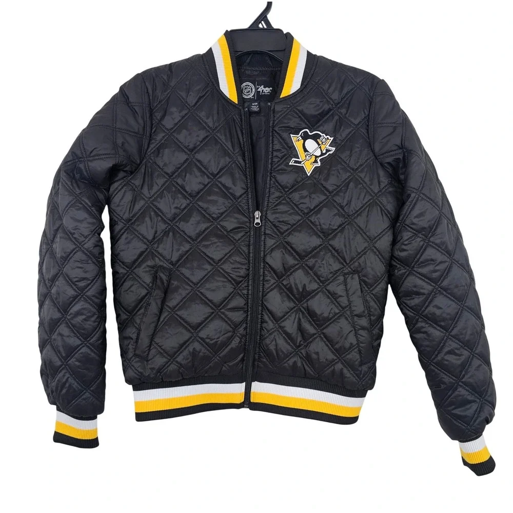 Pittsburgh Penguins NHL G-III 4her Carl BanksQuilted Bomber Jacket Black Women S
